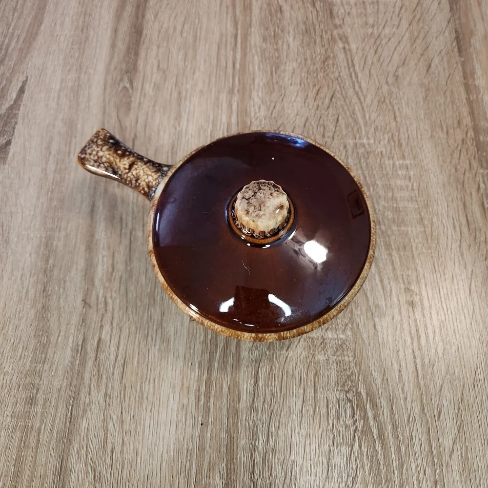 Brown Ceramic Cooking Pot with Lid